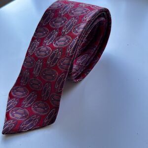 Vintage Wembley Original Leatherback Satins Neck Tie Red Classic Made in USA